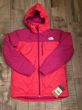 NWT The North Face Girls' Two-Tone Pink & Magenta Hooded Ski Jacket